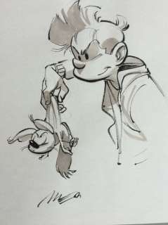 Munuera | Dessin original  - Spirou et Spip  - Type "Hors-Texte Spirou" | Catawiki