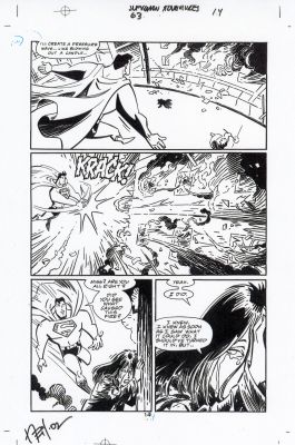 Neil Vokes | NEIL VOKES 2002 ADVENTURES OF SUPERMAN #63 – AUSTIN INKS! | Tri-State Original Art
