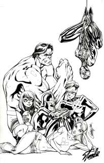 J. Scott Campbell - Champions #1 Cover (The Champions: Hulk, Ms. Marvel, Nova, Spider-Man ‘Miles Morales‘ Cyclops, Viv Vision) 2016