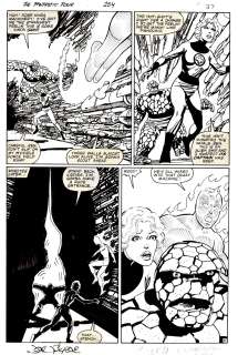 John Byrne - Fantastic Four #254 P 21 (The Thing Throughout in Action with Invisible Woman & Torch!) 1983