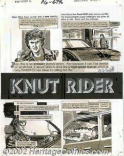 John Severin - Original Art for Cracked #193 Complete 7-page Story "Knut Rider" (1983). Spoof of the - | Heritage