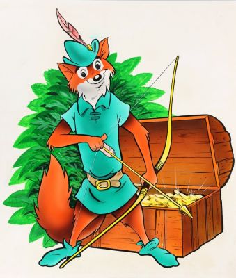 Walt Disney | Lot 126 - Robin des bois, illustration à l’encre de Chine,… | AZ auction