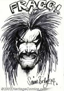 Simon Bisley - Original Lobo Illustration (1994). Very impressive head shot of Lobo by the wonderful Simon Bisley. - | Heritage