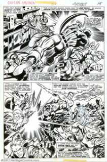 George Tuska and Pablo Marcos - Original Art for Captain America #215 (Marvel, 1977). Spectacular action page - | Heritage