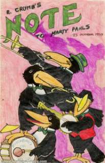 Robert Crumb-Original Art Sketches for a personal letter (No Publisher, 1959). A note to Marty Pahls is the - | Heritage