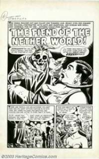Manny Stallman - Original Art for Witches Tales #15, Complete 4-page Story, "The Fiend of the Nether -