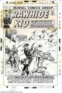 Larry Lieber - Original Cover Art for Rawhide Kid #93 (Marvel, 1971). At last! The Kid teams up with Wild Bill - | Heritage