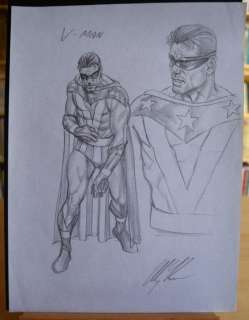Original Sketch By Alex Ross | V-Man  - signed | Catawiki
