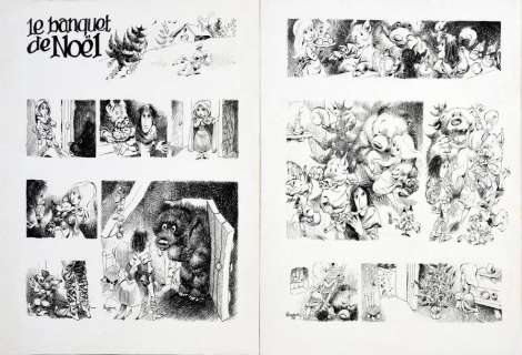 Hausman, René (1936-... | Le banquet de Noël. Encre de Chine pour un récit... | Coutau Bégarie