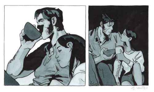 Bastien Vives | Corto Maltese - Dessin issu de l’album "Le jour d’avant" - 22 - H:23x L:42 - Encre et aquarelle - 2025 - | Manjari & Partners