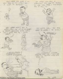 Robert Crumb - Original Art Sketchbook Page, "Billy Bean Gets KO’d" (No Publisher, 1962). Robert’s early - | Heritage