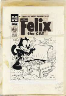 Joe Oriolo - Original Cover Art for Felix the Cat #107 (Harvey, 1959). We’re not sure how Felix can breathe - | Heritage
