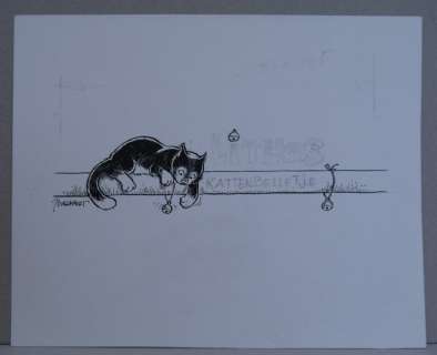 Bosschaert, Jan | Originele illustratie  -  Kattenbelletje Lithos | Catawiki