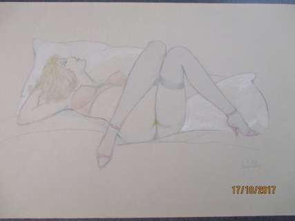 Frollo, Leone | Original drawing, â€œPin-up sexyâ€ | Catawiki