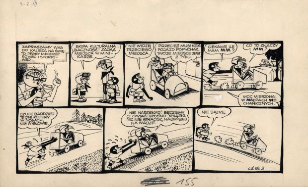 Henryk Jerzy Chmielewski (Papcio Chmiel) | Tytus, Romek i A’Tomek, plansza przedksiążeczkowa, Dni Kultury, strona 1 | Galeria Komiksu