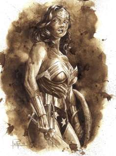 Wonder Woman - Original Coffee Drawing By Juapi | Catawiki