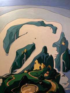 Alex VARENNE - Acrylique sur toile originale - Terre et mer - de la série L‘eau et la femme