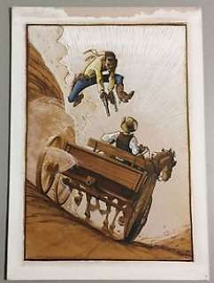 Vatine, Olivier - Peinture originale - Embuscade - Hommage Ã  Jijé et Jerry Spring - (2003) | Catawiki