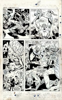 Bill Everett, Ross Andru - Marvel Super-Heroes #14 P 18 (Only Lrg Art Andru Spider-Man Story, 6 Yrs Before Asm Run! Everett Inks! Spider-Man 4 Panel Battle Royale!) 1967