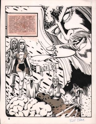 Bill Black - Concept Art For Unpublished Captain Marvel Strip - Signed
