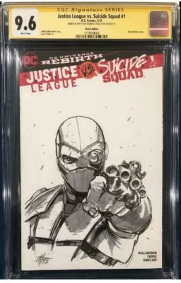Gabriele Dell’otto Deadshot Justice League vs. Suicide Squad #1 Sketch Cover CGC 9.6 | Raremarq (Buy It Now)