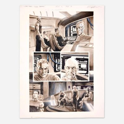 Lot 377 - J.K. Woodward, Star Trek: The Next Generation: Mirror Broken #1 Story Page 16 Original Art (IDW, 2017) | Landry Pop Auctions