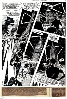 Jim Aparo | Phantom Stranger #11 P 1 Splash (Phantom Stranger At Eiffel Tower, Big Ben & Empire State Building At Same Time!) 1970 | Romitaman