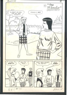 Dan Decarlo | Superb Decarlo Large Art 5 Page Story - Archie, Betty + Veronica on Every Page - Archie Literally Becomes a Dummy Issue Betty And Veronica # 75 | Koch Comic Art