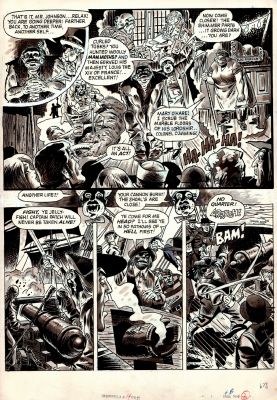 Tom Sutton | Vampirella #14 P 2 Semi-Splash (Stunning Wash Tone Early Bronze Age Last Pg Death Scene with Vampi Drawn!) 1971 | Romitaman