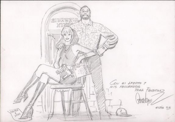 Jose Garcia-Lopez | Cinder & Ashe Pencil Art - Signed - 1993 | Anthony’s Comic Book Art