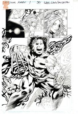 Greg Land Jay Leisten | Original X-Men 1 Pg 30 (Marvel, 2023) Age of Apocalypse Wolverine | Will’s Comic Art Page