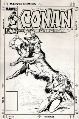 John Buscema | Conan the Barbarian #178 Unpublished Cover (Better Looking Than Pub Cover!) 6 Nice Drawings on Back! 1985 | Romitaman