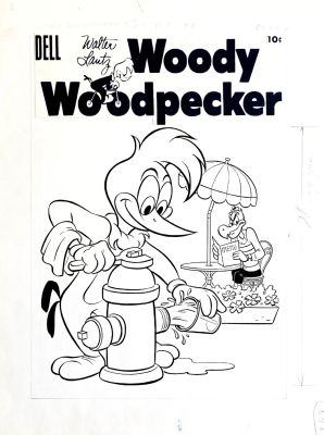 Bill Weaver | Woody Woodpecker #27 Large Art Cover (Woody & Buzz Buzzard Gag!) 1954 | Romitaman