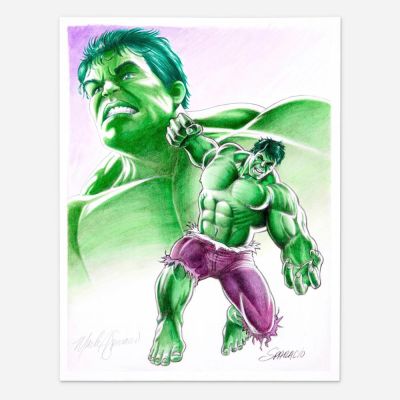 Lot 362 - Mark Sparacio, Hulk Watercolor Painting | Landry Pop Auctions