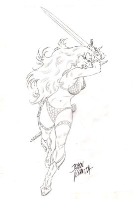 John Romita Sr. | Red Sonja #3 Detailed Cover Pencils (2005) | Romitaman
