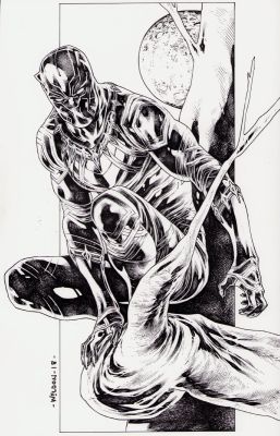Matthew Weldon | Three Piece Black Panther Ink Art + Two Prints - Signed 2018 | Anthony’s Comic Book Art