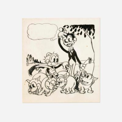 Lot 337 - Tom and Jerry (Dick and Larry) Poduction Drawing Original Art (Van Beuren Studios, 1930) | Landry Pop Auctions
