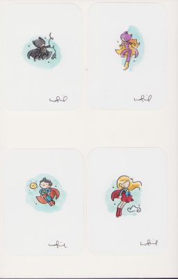 Katie Cook | Katie Cook Four Panel Dc Cartoon Color + Ink Art - Signed | Anthony’s Comic Book Art