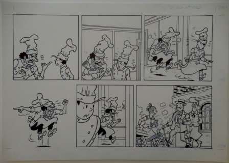 Morjaeu, Luc - Originele halve pagina (stroken 133 t/m 134 - plaat 34 A) - Suske en Wiske - Sterrenrood - (2014) | Catawiki