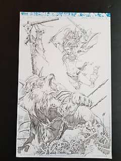 Jonathan Lau - Original Art Pencil Pin-Up - Red Sonja - (2008) 