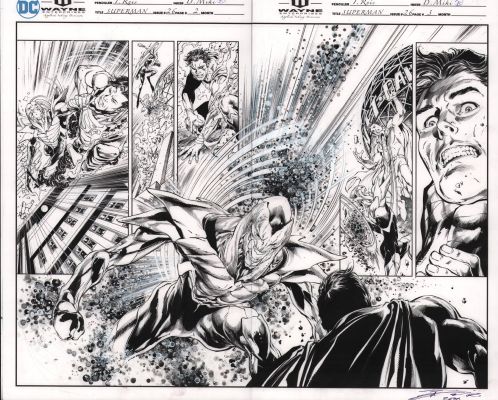 Danny Miki | Superman #26 Pgs.2&3 Dps - Battle Above the Daily Planet - Signed - 2020 | Anthony’s Comic Book Art