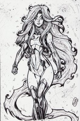 Geraldo Neto | Starfire Pencil + Ink Art Commission - Signed 2019 | Anthony’s Comic Book Art