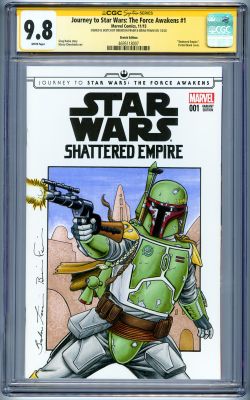 Brendon And Brian Fraim | CGC 9.8 Star Wars BOBA FETT Sketch Cover by the Fraim Bros.! | Raremarq (Buy It Now)