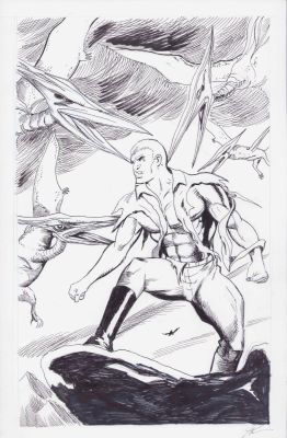 Lou Manna | Doc Savage & Pterodactyls Commission - Signed | Anthony’s Comic Book Art
