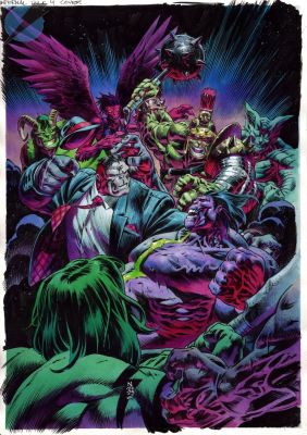Nic Klein | The Infernal Hulk Issue 4 Page Cover | Felix Comic Art