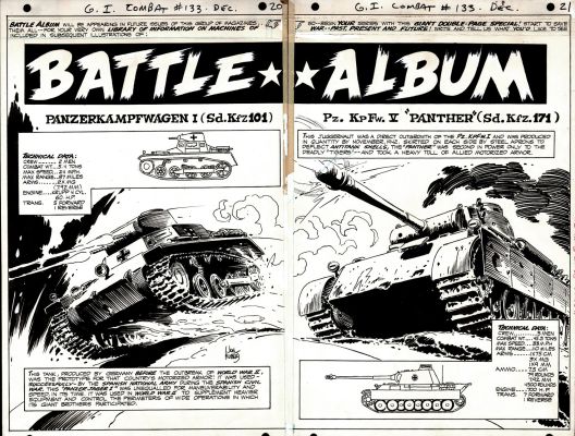 Joe Kubert - G.I. Combat #133 Battle Album (2 Consecutive Splash Pages Sold Together!) 1968