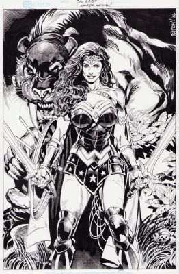 Scott Eaton | Wonder Woman Detailed Ink Art Commission - Signed 2026 | Anthony’s Comic Book Art