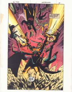 Doug Hazlewood, John Kalisz, Michael Lark | All Star Comics #1 P.34 Color Guide Art - the Stalker Vs. Jsa 100% Splash - 1999 | Anthony’s Comic Book Art