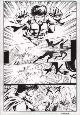 Tom Derenick, Wayne Faucher | Trinity #28 P.20 - Evil Wonder Woman - Signed - 2009 | Anthony’s Comic Book Art