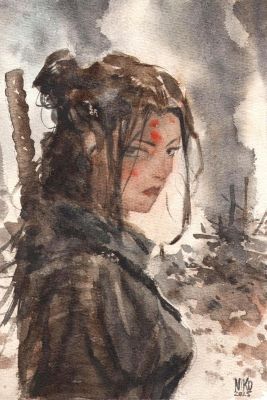 Henrichon Niko | Peinture originale à l’aquarelle de recherche | Galerie Napoléon